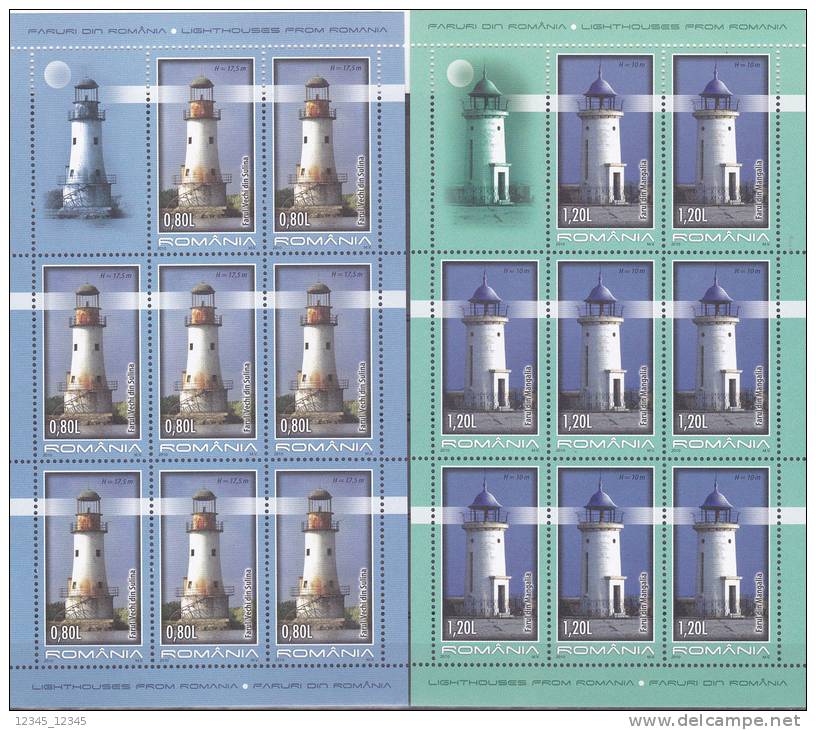 Roemenië 2010 Postfris MNH Lighthouses - Nuevos