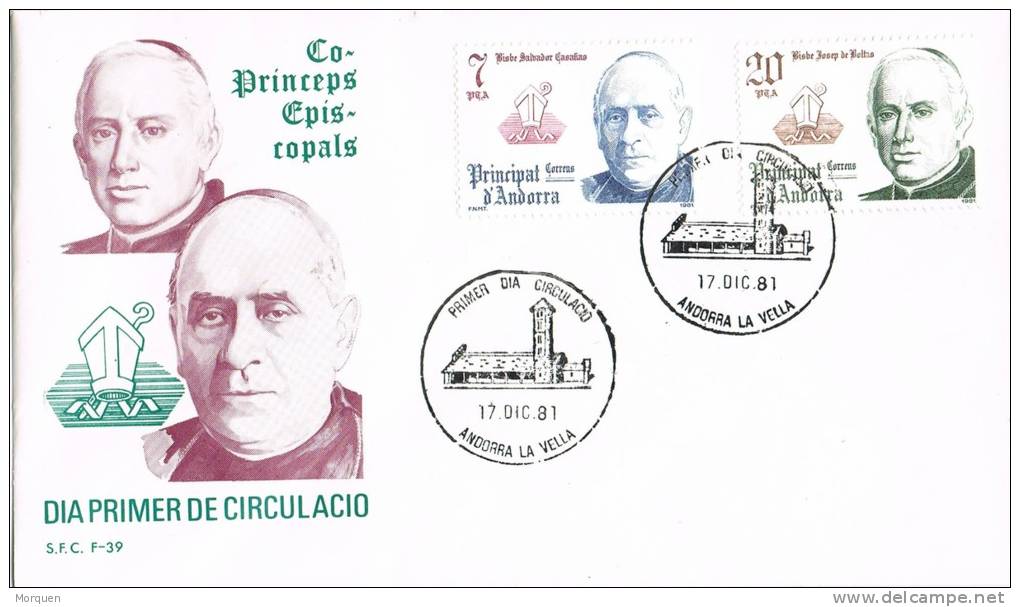 0472, Carta F.D.C. Andorra Española 1981. Co Princeps Episcopals - Storia Postale