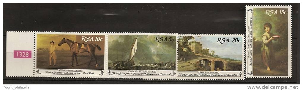 Afrique Du Sud South Africa 1980 N° 480 / 3 ** Tableaux, Cape Town, Van De Velde, Chevaux, Pieter Post, Voilier, Tempete - Unused Stamps