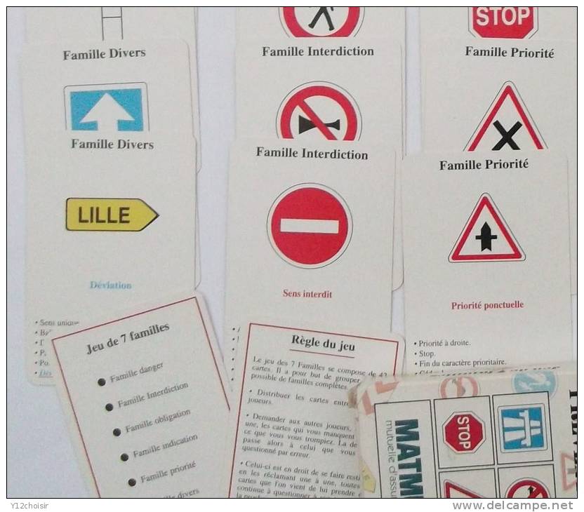 JEU 7 SEPT FAMILLES DE LA PREVENTION CODE DE LA ROUTE PANNEAUX . MATMUT MUTUELLE ASSURANCE HERON S.A. 33700 MERIGNAC - Autres & Non Classés