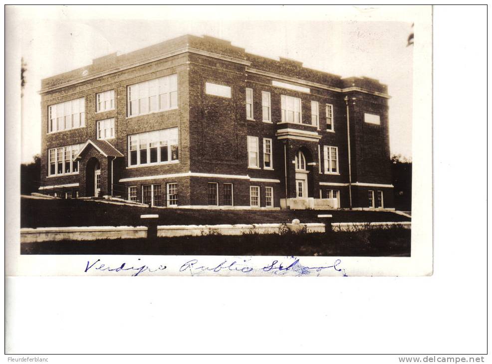 VERDIGRE (Nebraska - USA) - CPA - Public School ... Vac Randa Photo Kodak Finishing And Enlarging - Autres & Non Classés