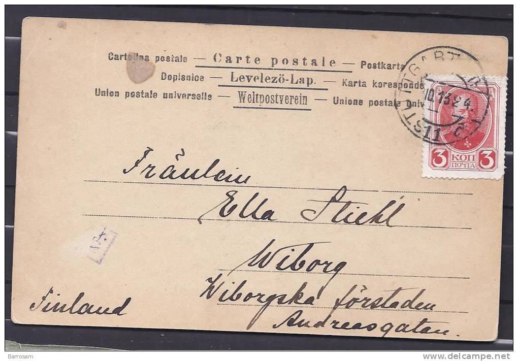 RUSSIA1924:  Post Cardfrom Russia Via Stuttgart To Finland? - Lettres & Documents