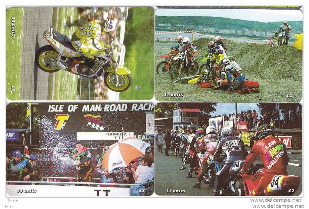 Isle Of Man, MAN 155 - 158, TT Festival 2000, Complete Set Of 4 Cards. - Man (Eiland)