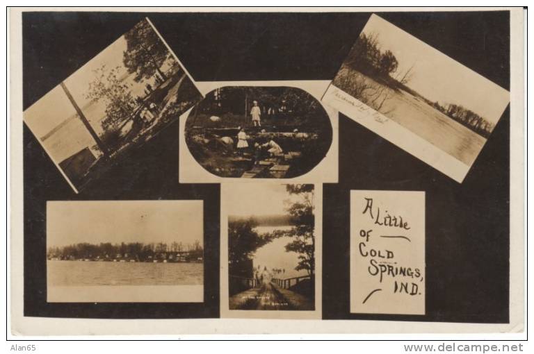 Cold Springs IN Indiana, Shoot The Chutes, Big Spring, Multi-views, C1900s Vintage Real Photo Postcard - Otros & Sin Clasificación