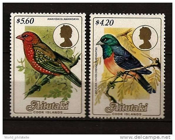 Aitutaki 1984 N° 397 / 8 ** Courant, Oiseau Du Pacifique, Myiagra Vanikorensis Rufiventris, Amandava Amadava - Aitutaki