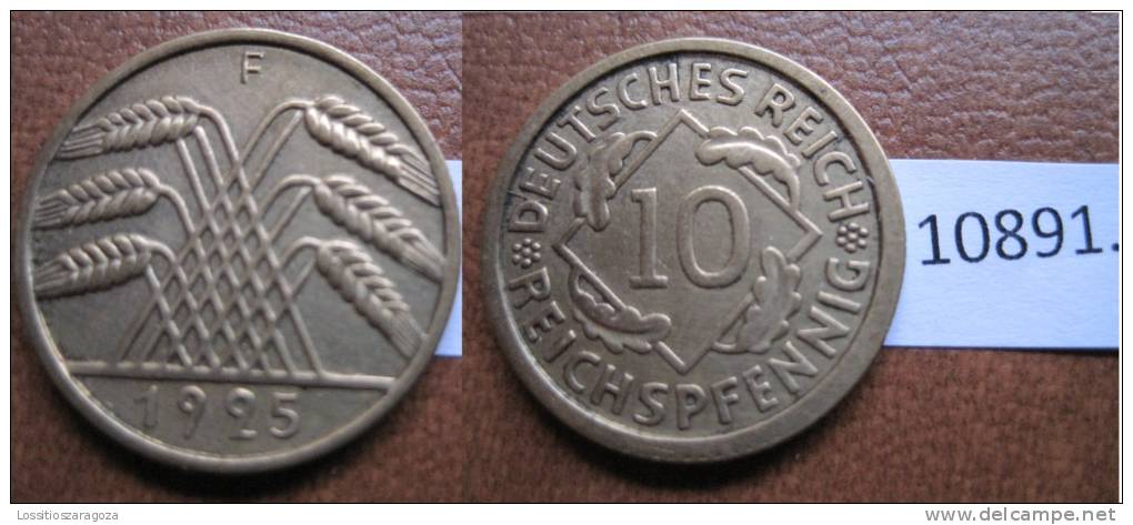 Alemania , Republica Weimar,   10 Reichspfennig 1925 F - Otros – Europa