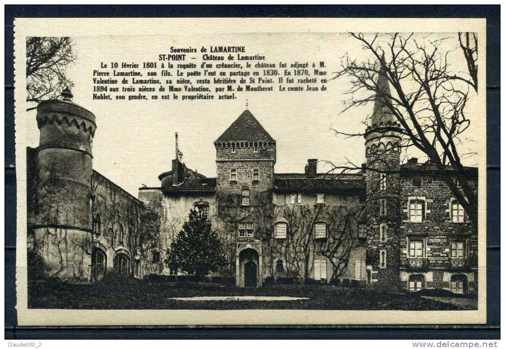SAINT POINT . Chateau De Lamartine .      (R720) - Andere & Zonder Classificatie