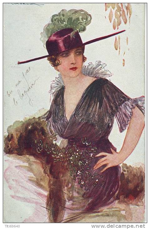 CPA ILLUSTRATEUR CORBELLA : FEMME AU CHAPEAU - Corbella, T.