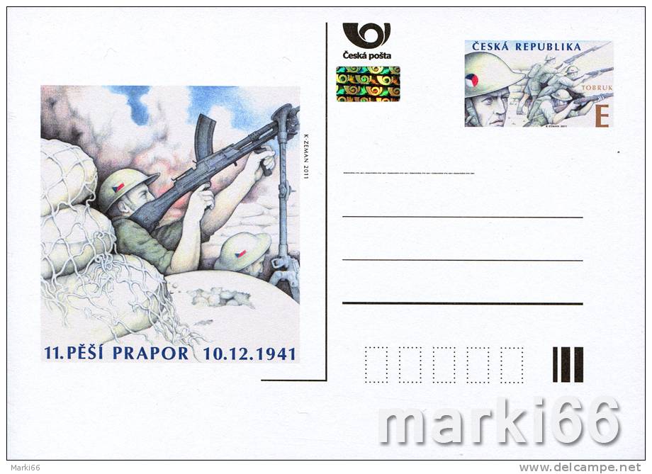 Czech Republic - 2011 - Tobruk Battle - Official Postcard With Hologram - Cartes Postales