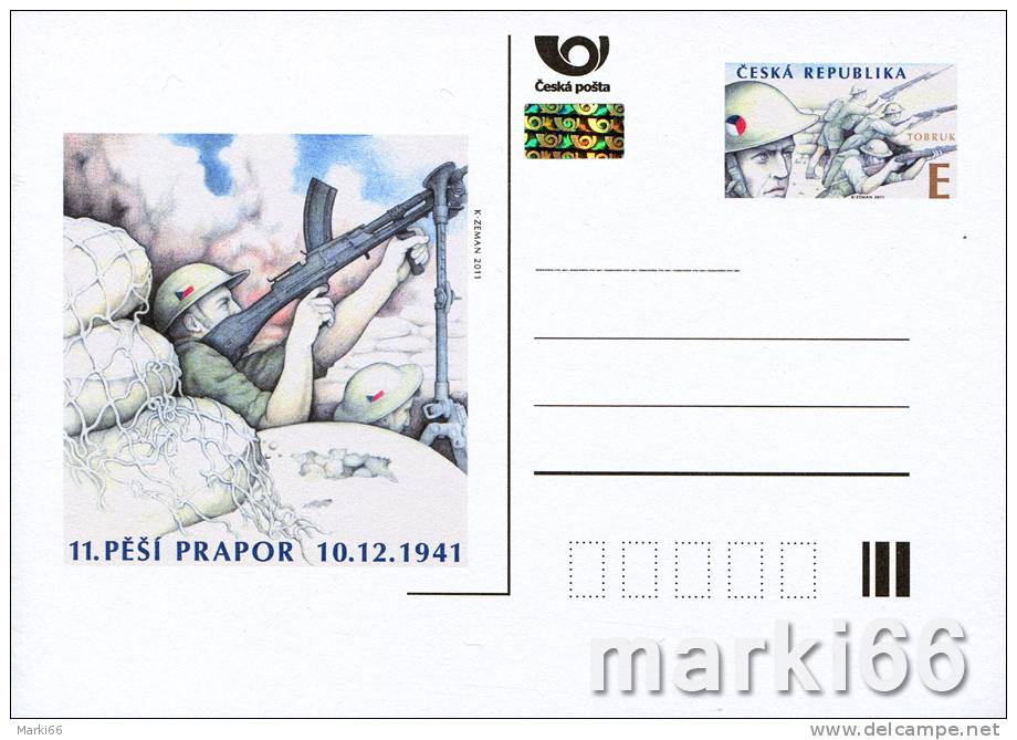 Czech Republic - 2011 - Tobruk Battle - Official Postcard With Hologram - Postcards