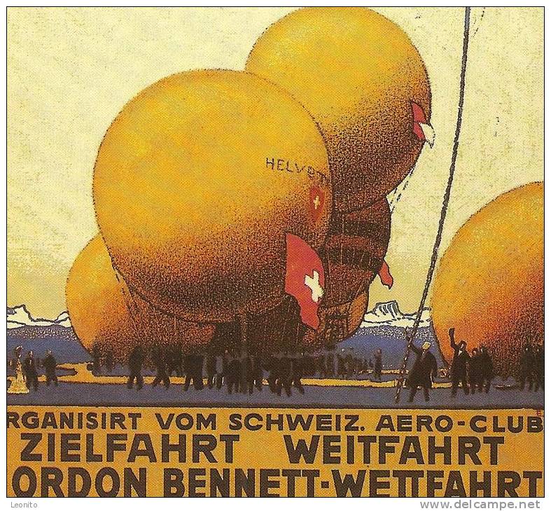 GORDON BENNETT Wettfliegen Zürich 1909 Reproduktion BALLON BASEL HB-BBN 1980 - Mongolfiere