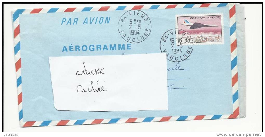 Aérogramme Concorde   (ble) - Autres & Non Classés
