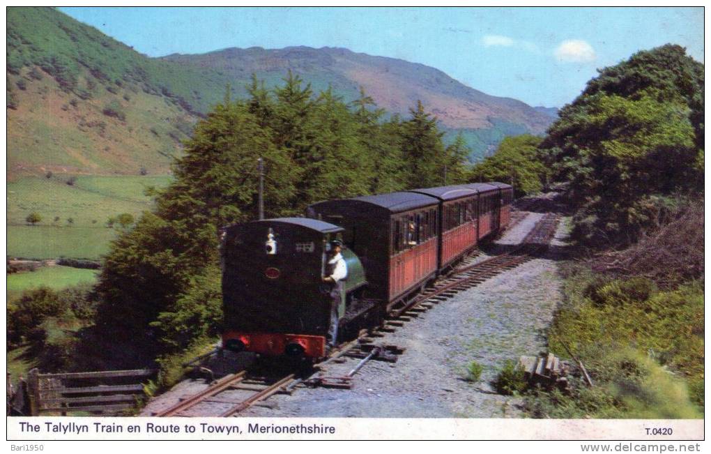 Beatiful Old Post Card   "   The Talyllyn Train En Route To Towyn, Merionethshire   " - Merionethshire