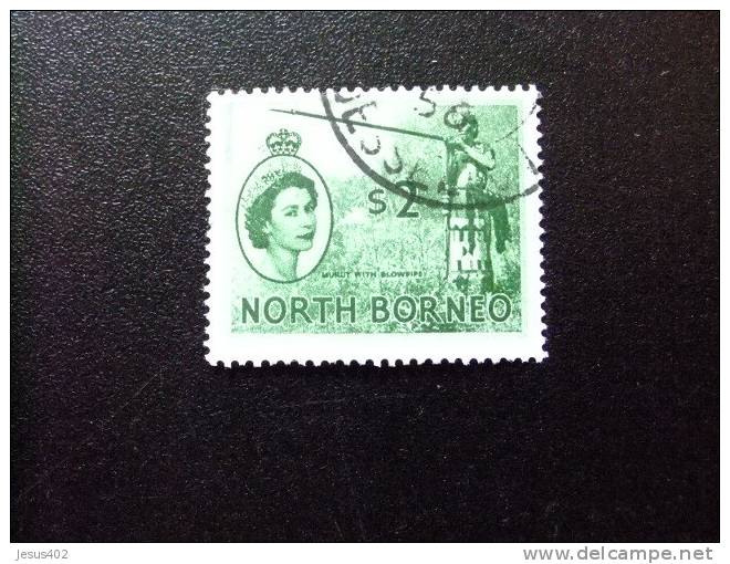 BORNEO 1954  YV 308  ºFU INDIGENA  - MURUT WITH BLOWPIPE - INDIGENE ET SA SARBACANE - Noord Borneo (...-1963)
