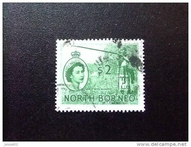 BORNEO 1954  YV 308 º FU INDIGENA  - MURUT WITH BLOWPIPE - INDIGENE ET SA SARBACANE - Bornéo Du Nord (...-1963)