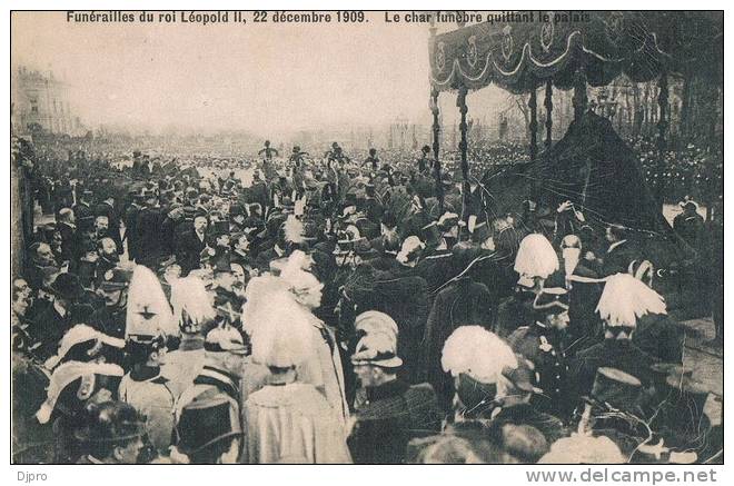 1909 Funérailles Du Roi Léopold 22 Decembre  Le Chr Funèbre Quittant Le Palais - Fiestas, Celebraciones