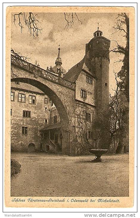 AK 2489 Schloss Fürstenau-Steinbach I. Odenwald Bei Michelstadt 3.5.21 Gelaufen Briefmarke Entfernt Nach Sommerhausen - Michelstadt