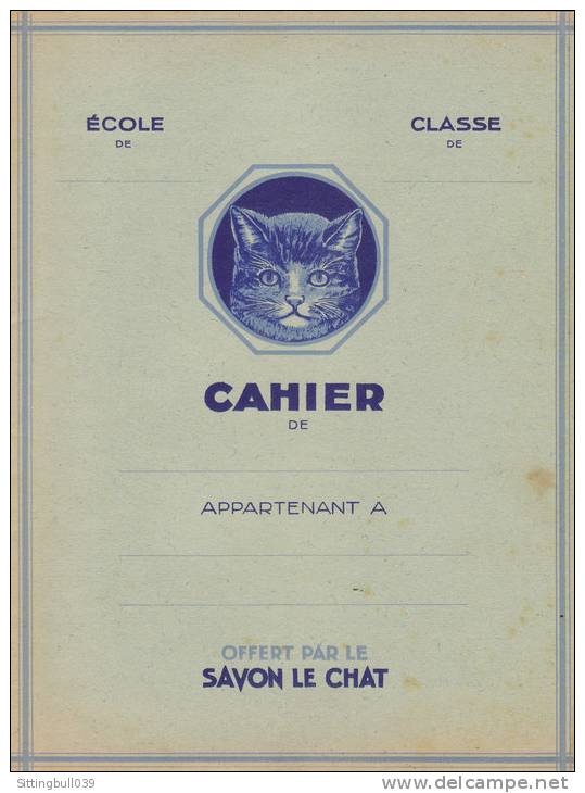 PROTÈGE-CAHIER PUB OFFERT PAR LE SAVON LE CHAT. Années 1950. Verso Avec Une Histoire Illustrée PUB Savon Le Chat. - Protège-cahiers