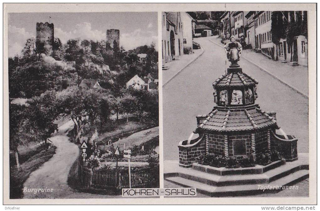 Kohren-Sahlis, Burgruine, Töpferbrunnen, Um 1955 - Kohren-Sahlis