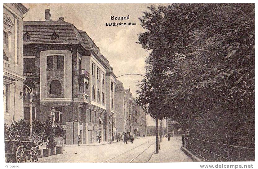 AK UNGARN  HUNGARY SZEGED , BATTHYANY -UTCA OLD POSTCARD 1916 - Ungarn