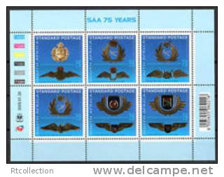 South Africa 2009 - One Sheetlet Of South African Airways SAA 75 Years SA Aviation Badges Stamps MNH SG 1696-1701 - Unused Stamps