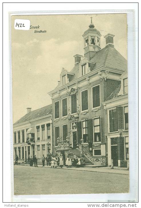 SNEEK * FRIESLAND *  ANSICHTKAART * CPA * STADHUIS * GELOPEN In 1916 Van HEERENVEEN Naar MEPPEL (1422) - Sneek