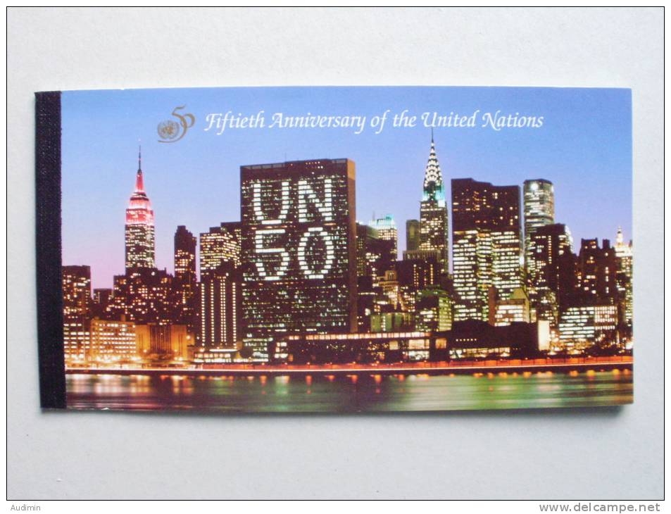 UNO-New York 692/3 MH 1 Booklet 1 ** MNH, 50 J. Vereinte Nationen (UNO) - Postzegelboekjes