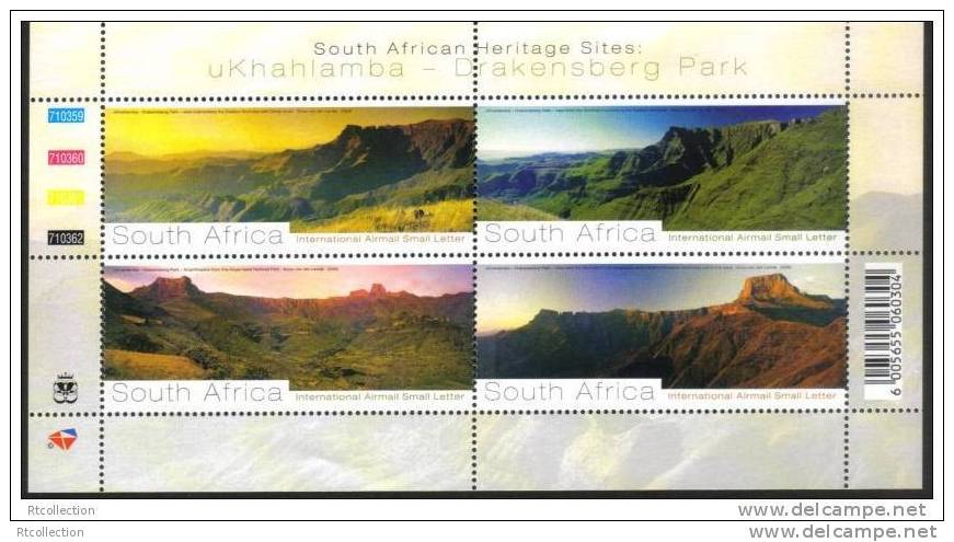 South Africa 2008 Heritage Sites UKhahlamba Drakensberg Mountains Park Geography Places Nature Stamps MNH SG1681-1684 - Nuevos