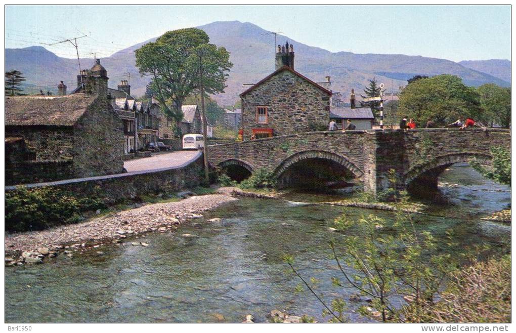 Beatiful Old Post Card   " THE BRIDGE, BEDDGELERT       " - Merionethshire