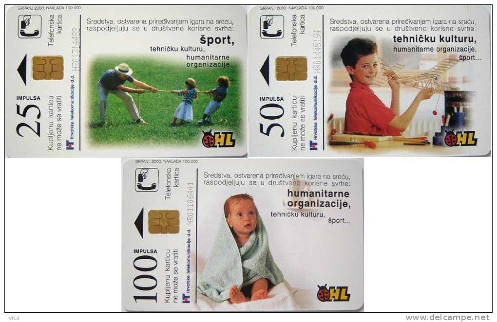 CROATIA - Ladybug - Set Of 3 Cards - 2000 - Mariquitas