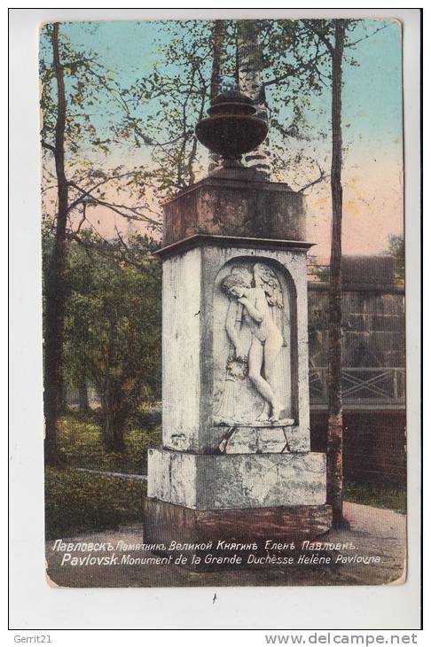 RU - RUSSLAND, PAVLOVSK, Monument De La Grande Duchesse Helene Pavlovne 1912 - Russland