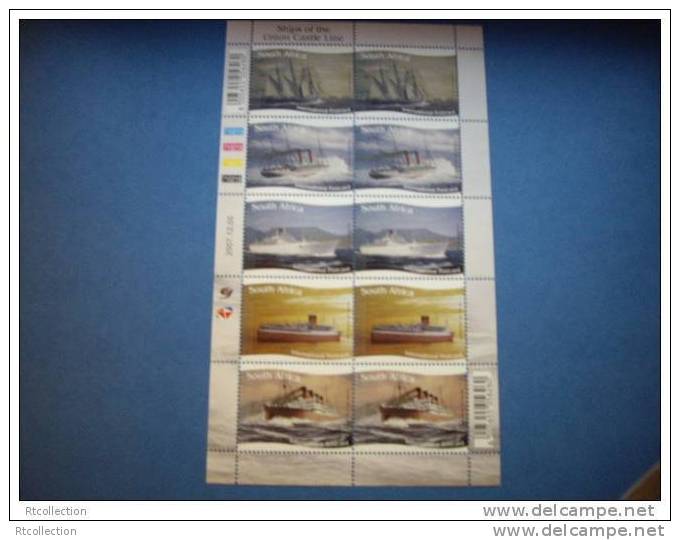 South Africa 2007 - One Sheetlet Mail Ships / Ship Of Union Castle Line Sailing Boat Sea Stamps MNH SG1645-1649 - Ungebraucht