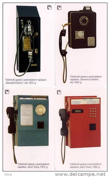 CROATIA - Old Public Phones - Set 4 Cards 2008 - Telephones