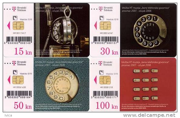 CROATIA - Old Public Phones - Set 4 Cards 2008 - Telephones