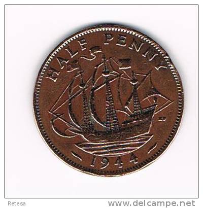 GREAT BRITAIN  1/2 PENNY  1944 - C. 1/2 Penny