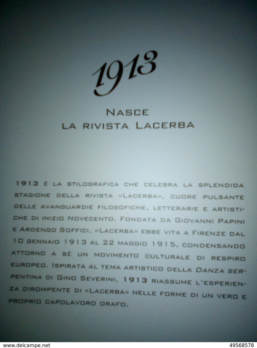 PENNA STILOGRAFICA “1913” IN ARGENTO. COMMEMORAZIONE DELLA NASCITA DELLA RIVISTA LACERBA. - Pens