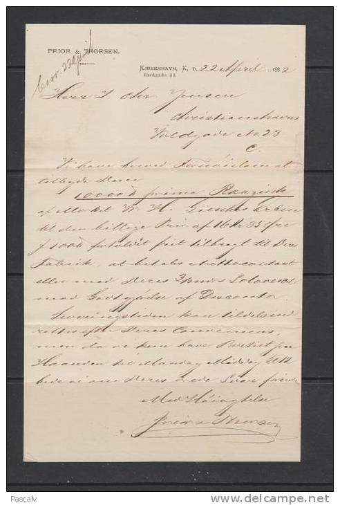 Lettre De 1882 Avec Son Contenu - Lettres & Documents