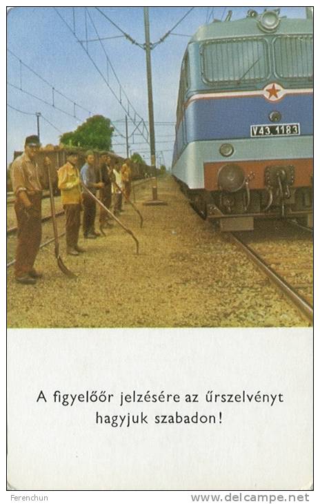 RAIL * RAILWAY * RAILROAD * TRAIN LOCOMOTIVE * HUNGARIAN STATE RAILWAYS * MAV * CALENDAR * Munkavedelem 1979 1 * Hungary - Small : 1971-80