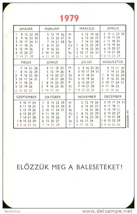 RAIL * RAILWAY * RAILROAD * TRAIN * HUNGARIAN STATE RAILWAYS * MAV * CALENDAR * Munkavedelem 1979 2 * Hungary - Small : 1971-80