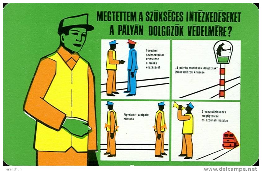 RAIL * RAILWAY * RAILROAD * HUNGARIAN STATE RAILWAYS * MAV * CALENDAR * Munkavedelem 1980 4 * Hungary - Small : 1971-80