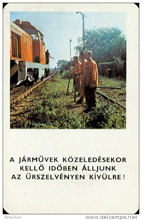 RAIL * RAILWAY * RAILROAD * TRAIN LOCOMOTIVE * HUNGARIAN STATE RAILWAYS * MAV * CALENDAR * Munkavedelem 1981 1 * Hungary - Petit Format : 1981-90