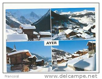 Suisse. Valais. Val D'Anniviers. Le Village De Ayer. Mosaïque. Photo Edition Darbellay - Ayer