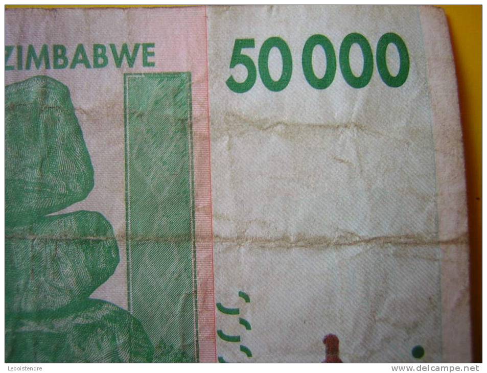 1 BILLET DU ZIMBABWE-50 000 FIFTYTHOUSAND DOLLARS-RESERVE BANK OF ZIMBABWE-HARARE 2008- - Simbabwe