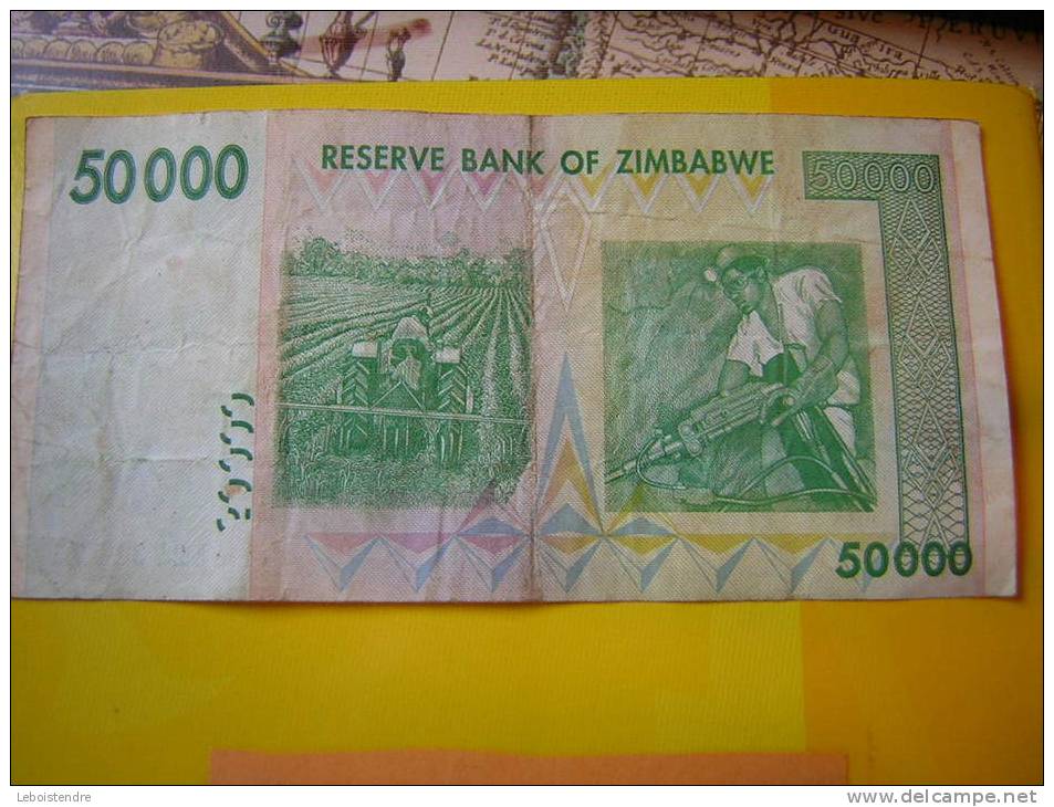 1 BILLET DU ZIMBABWE-50 000 FIFTYTHOUSAND DOLLARS-RESERVE BANK OF ZIMBABWE-HARARE 2008- - Simbabwe