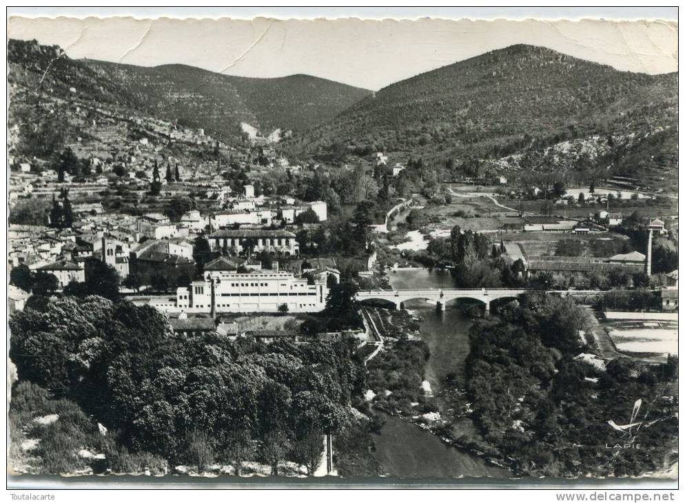 CPSM 30  EN AVION AU DESSUS DE ST JEAN DU GARD VUE GENERALE 1966 Grand Format - Saint-Jean-du-Gard