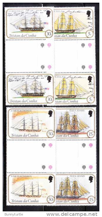 Tristan Da Cunha 1982 Sailing Ship Gutter Pair MNH - Tristan Da Cunha