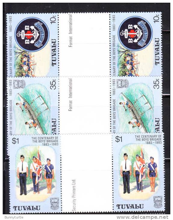 Tuvalu 1983 Boys Bridage Centenary Gutter Pair MNH - Tuvalu