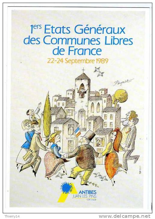 Peynet - CP Affiche - 1er Etats Généraux Des Communes Libres De France - 1989 - Peynet