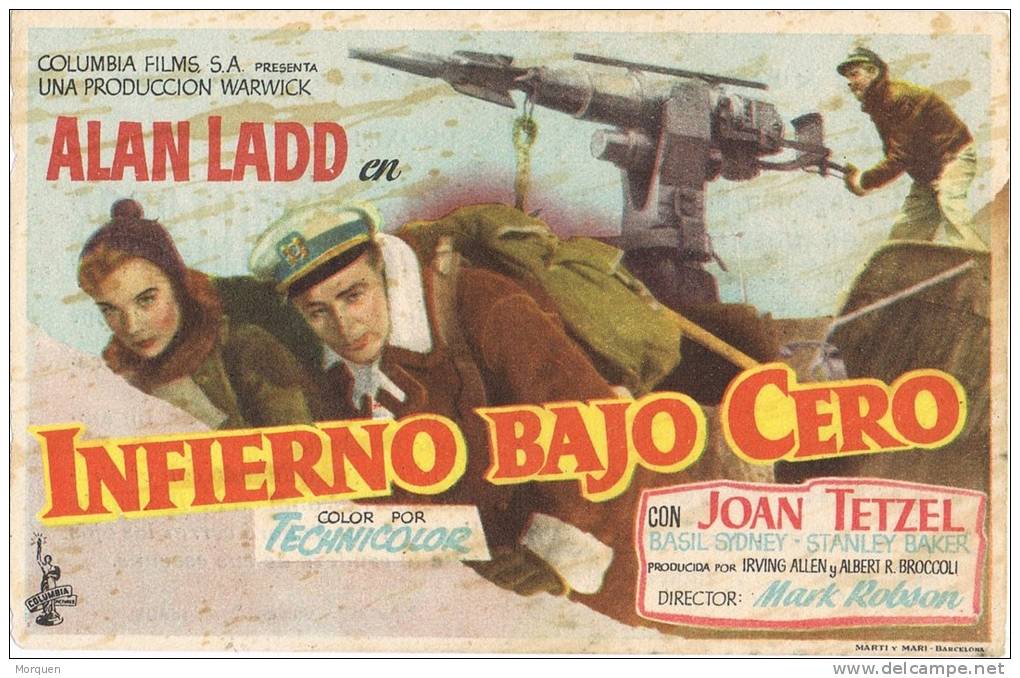 Programa De Cine INFIERNO BAJO CERO. Cine Marin De Teruel. 1956 - Film