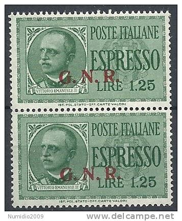 1943-44 RSI ESPRESSO BRESCIA 1,25 LIRE II TIPO COPPIA MNH ** - RSI003 - Poste Exprèsse